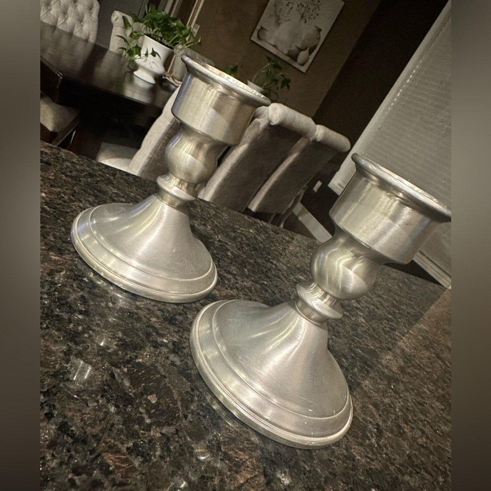 WEB Pewter Weighted Elegant Candle Holders